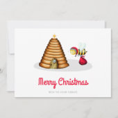 Frohe Weihnachtsbiene Feiertagskarte (Vorderseite)