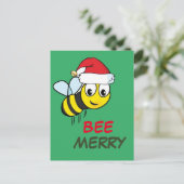 Frohe Weihnachtsbiene Feiertagspostkarte (Stehend Vorderseite)