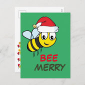 Frohe Weihnachtsbiene Feiertagspostkarte (Vorne/Hinten)