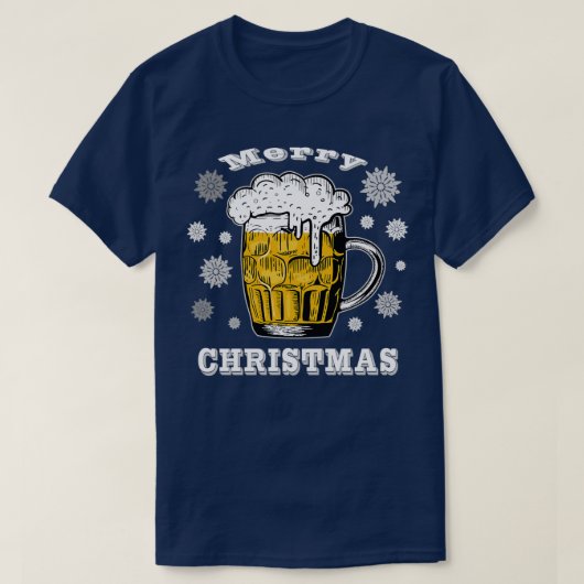Frohe Weihnachtsbiere Snowflake T-Shirt (Design vorne)