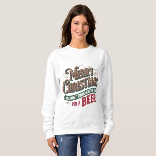 Frohe Weihnachtsbiere Sweatshirt (Vorne ganz)