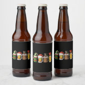 Frohe Weihnachtsbiere trinken Santa Beer Lover Bierflaschenetikett (Flaschen)