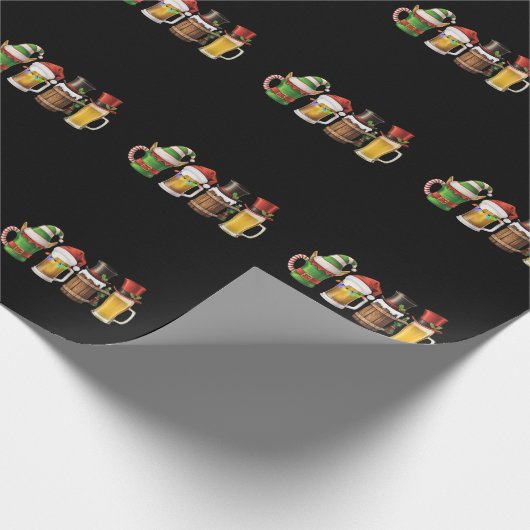Frohe Weihnachtsbiere trinken Santa Beer Lover Geschenkpapier (Ecke)
