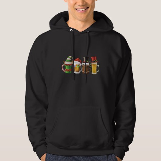 Frohe Weihnachtsbiere trinken Santa Beer Lover Hoodie (Vorderseite)