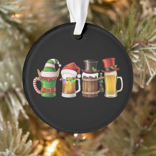 Frohe Weihnachtsbiere trinken Santa Beer Lover Ornament (Baum)