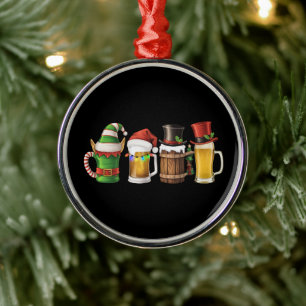 Frohe Weihnachtsbiere trinken Santa Beer Lover Ornament Aus Metall