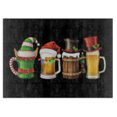 Frohe Weihnachtsbiere trinken Santa Beer Lover Schneidebrett (Vorderseite)