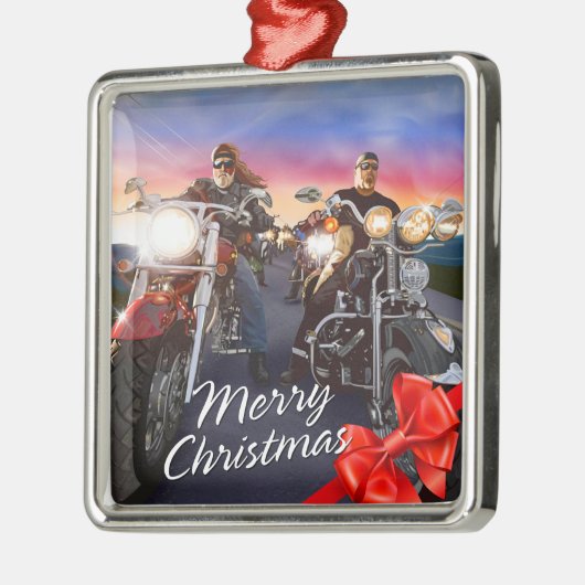 Frohe Weihnachtsbiker 1 Ornament (Links)