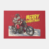 Frohe Weihnachtsbiker Santa Doormat Fußmatte (Vorderseite)