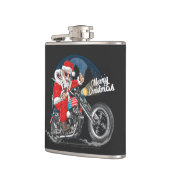 Frohe Weihnachtsbiker Santa Flask Flachmann (Links)