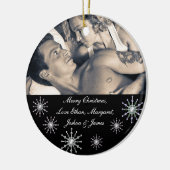 Frohe Weihnachtsbilder Schneeflocken Keramikornament (Links)