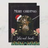 Frohe Weihnachtsblatt Blattbogen Foto schick Feiertagskarte (Vorne/Hinten)