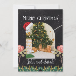 Frohe Weihnachtsblatt Foliage Bogen Foto Trendy Feiertagskarte