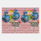 Frohe Weihnachtsblätter Wrapping Paper Geschenkpapier Set (Vorderseite 2)