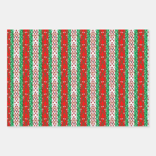 Frohe Weihnachtsblätter Wrapping Paper Geschenkpapier Set (Vorderseite 3)