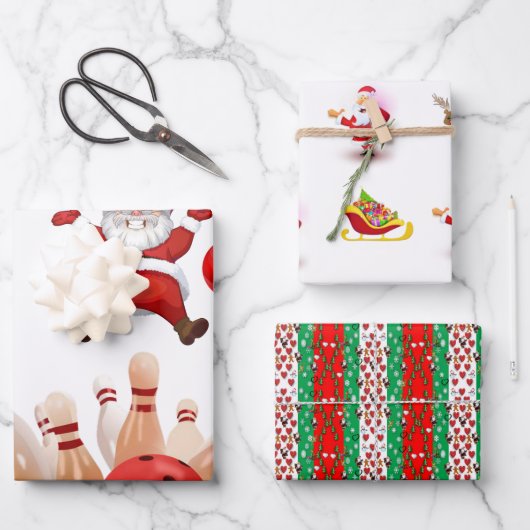 Frohe Weihnachtsblätter Wrapping Paper Geschenkpapier Set (Vorderseite)