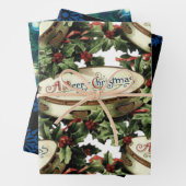 Frohe Weihnachtsblätter Wrapping Paper Geschenkpapier Set (Beispiel)