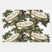 Frohe Weihnachtsblätter Wrapping Paper Geschenkpapier Set (Vorderseite)