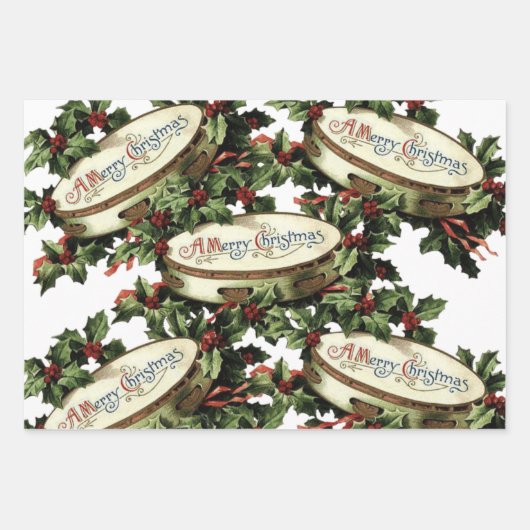 Frohe Weihnachtsblätter Wrapping Paper Geschenkpapier Set (Vorderseite)