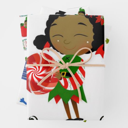 Frohe Weihnachtsblätter Wrapping Paper Geschenkpapier Set (Beispiel)