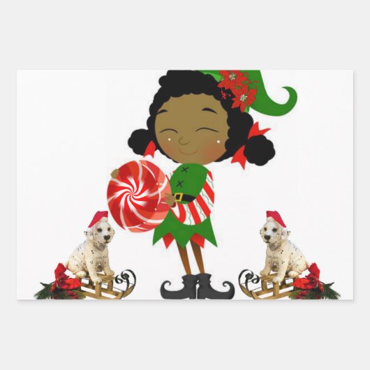 Frohe Weihnachtsblätter Wrapping Paper Geschenkpapier Set (Vorderseite)