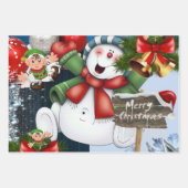 Frohe Weihnachtsblätter Wrapping Paper Geschenkpapier Set (Vorderseite 2)