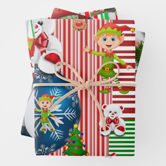 Frohe Weihnachtsblätter Wrapping Paper Geschenkpapier Set (Beispiel)