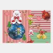 Frohe Weihnachtsblätter Wrapping Paper Geschenkpapier Set (Vorderseite)