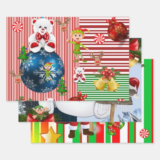 Frohe Weihnachtsblätter Wrapping Paper Geschenkpapier Set (Set)