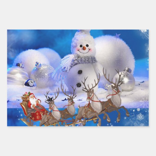 Frohe Weihnachtsblätter Wrapping Paper Geschenkpapier Set (Vorderseite 2)