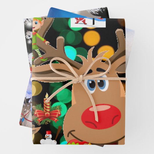 Frohe Weihnachtsblätter Wrapping Paper Geschenkpapier Set (Beispiel)