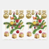 Frohe Weihnachtsblätter Wrapping Paper Geschenkpapier Set (Vorderseite 2)