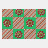 Frohe Weihnachtsblätter Wrapping Paper Geschenkpapier Set (Vorderseite 3)