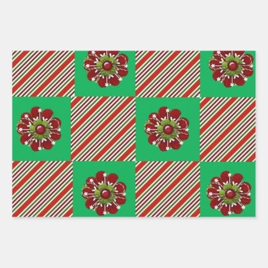 Frohe Weihnachtsblätter Wrapping Paper Geschenkpapier Set (Vorderseite 3)