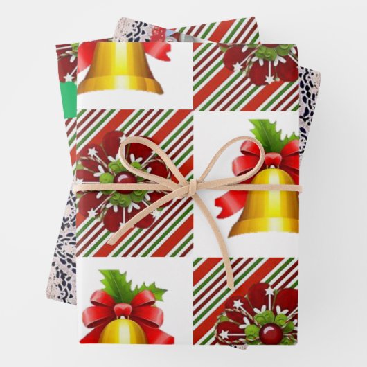 Frohe Weihnachtsblätter Wrapping Paper Geschenkpapier Set (Beispiel)