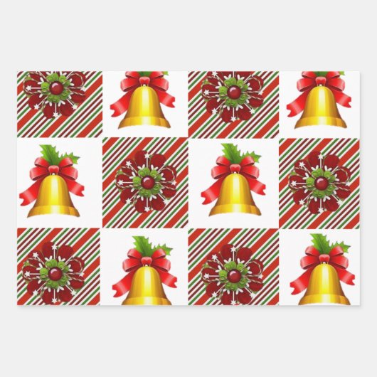 Frohe Weihnachtsblätter Wrapping Paper Geschenkpapier Set (Vorderseite)