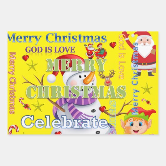 Frohe Weihnachtsblätter Wrapping Paper Geschenkpapier Set (Vorderseite 2)