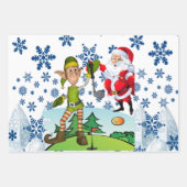 Frohe Weihnachtsblätter Wrapping Paper Geschenkpapier Set (Vorderseite)