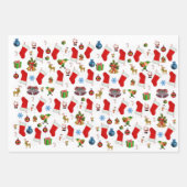 Frohe Weihnachtsblätter Wrapping Paper Geschenkpapier Set (Vorderseite 3)