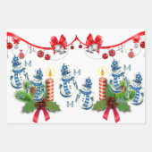 Frohe Weihnachtsblätter Wrapping Paper Geschenkpapier Set (Vorderseite 2)