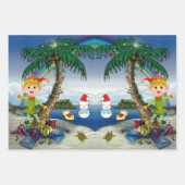 Frohe Weihnachtsblätter Wrapping Paper Geschenkpapier Set (Vorderseite)