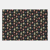 Frohe Weihnachtsblätter Wrapping Paper Geschenkpapier Set (Vorderseite)