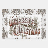 Frohe Weihnachtsblätter Wrapping Paper Geschenkpapier Set (Vorderseite 3)