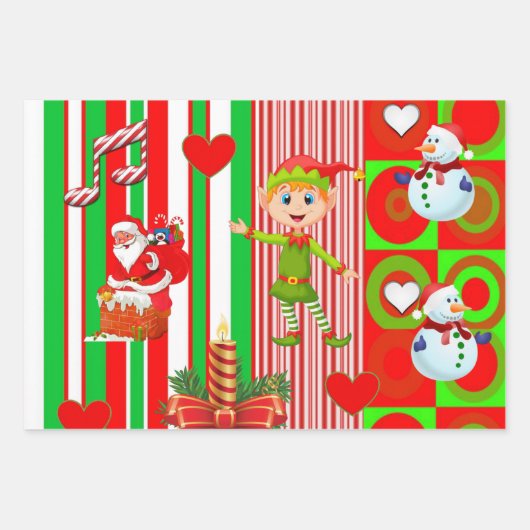 Frohe Weihnachtsblätter Wrapping Paper Geschenkpapier Set (Vorderseite 2)