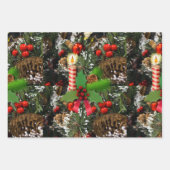 Frohe Weihnachtsblätter Wrapping Paper Geschenkpapier Set (Vorderseite)