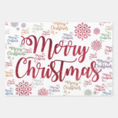 Frohe Weihnachtsblätter Wrapping Paper Geschenkpapier Set (Vorderseite 2)