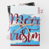 Frohe Weihnachtsblätter Wrapping Paper Geschenkpapier Set (Beispiel)