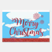 Frohe Weihnachtsblätter Wrapping Paper Geschenkpapier Set (Vorderseite)