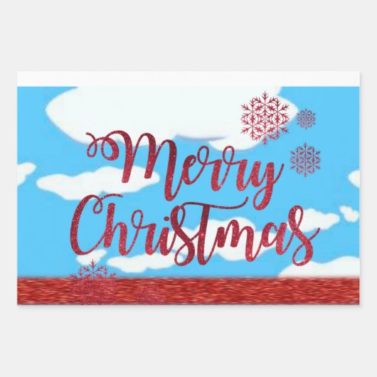 Frohe Weihnachtsblätter Wrapping Paper Geschenkpapier Set (Vorderseite)