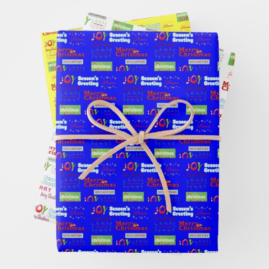 Frohe Weihnachtsblätter wrapping Paper Joy Geschenkpapier Set (Beispiel)